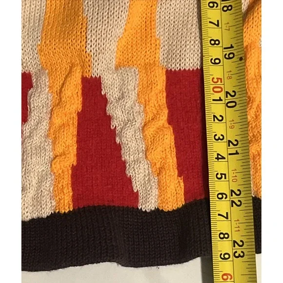 Anthropologie Wool Blend Sparrow Cardigan Sweater Women's M Geometric Brown Red - Picture 11 of 13